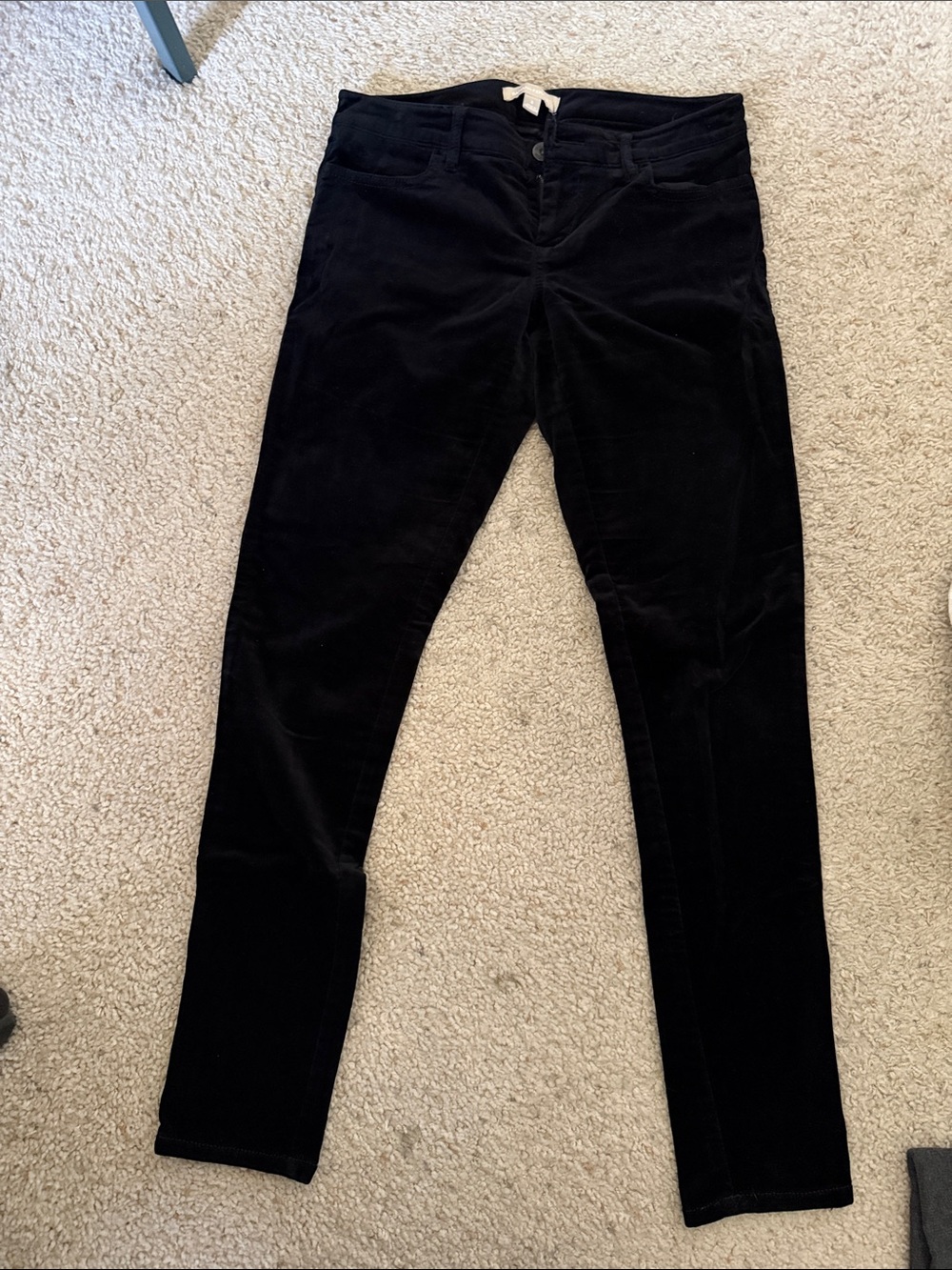 Banana Republic Black Skinny Velvet Jeans